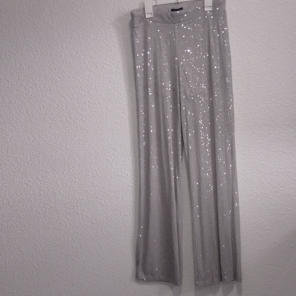 Wild Fable Silver Sequin Wide Leg Pants